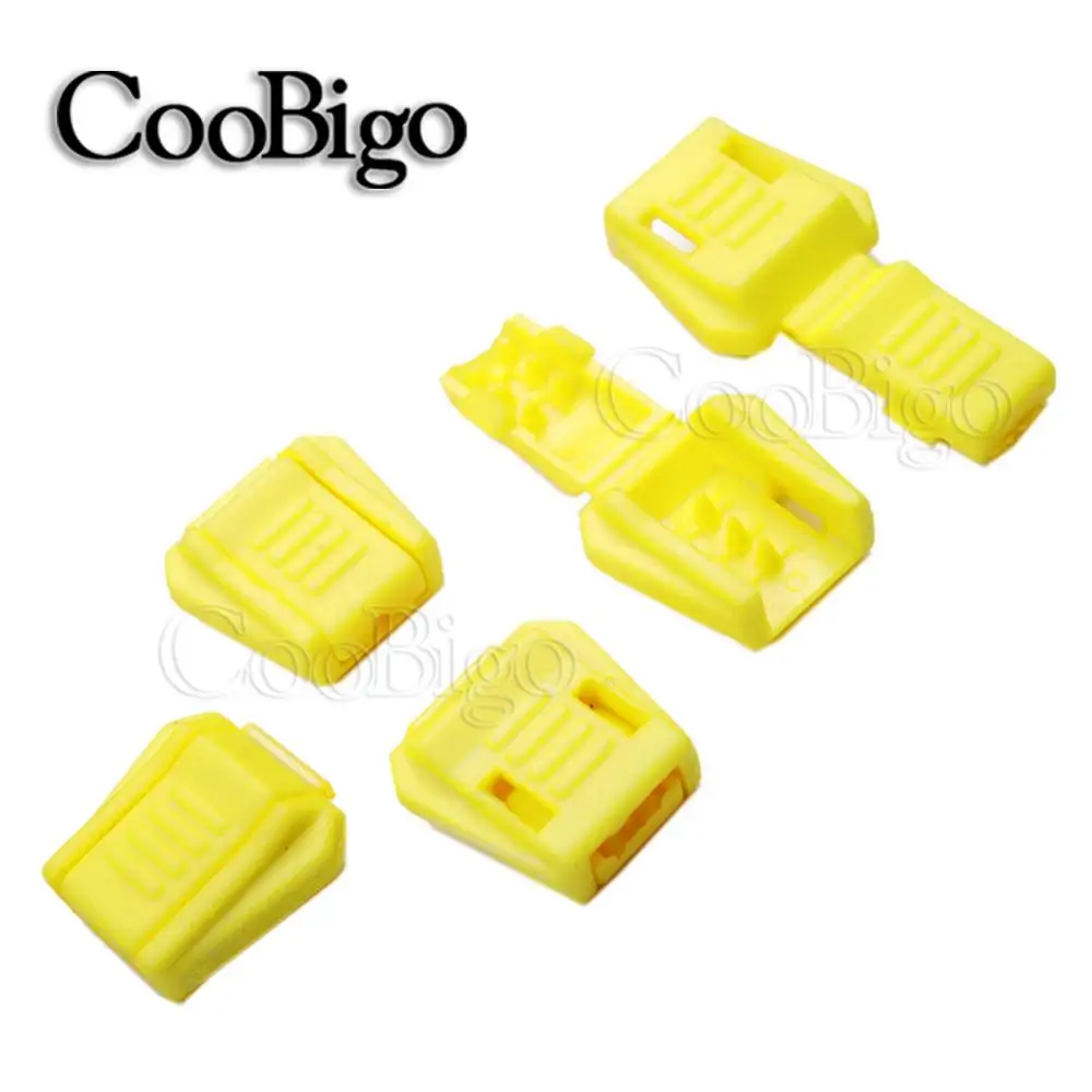 Yellow 50 шт. разноцветные пластиковые концы шнура зажим для застежки-молнии пуллер Паракорд трос фиксатор для рюкзака сумка на молнии съемник diy запчасти - Цвет: Yellow