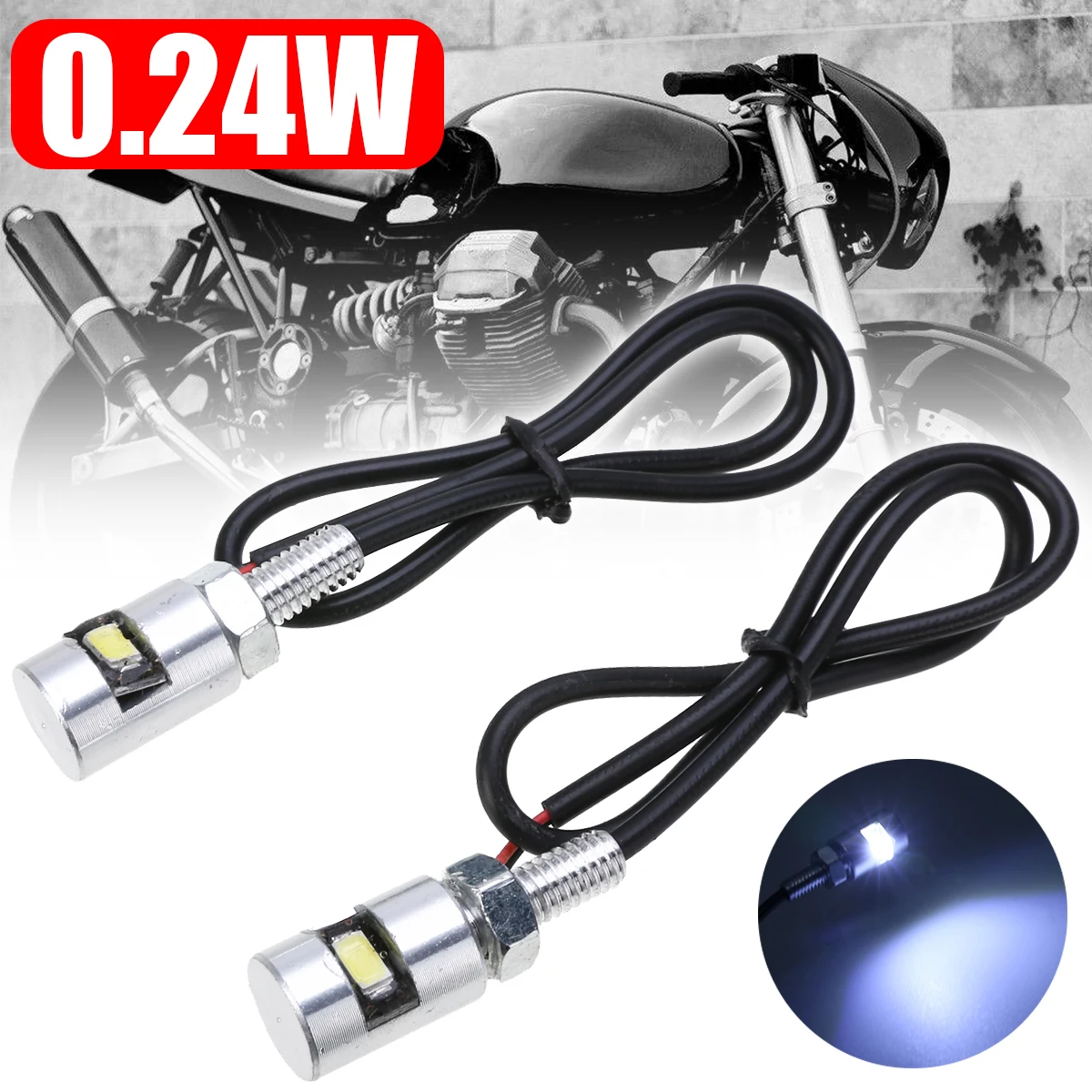 

2 шт./компл. хром автомобиль мотоцикл номерные знаки на шурупе-болте светильник лампа универсальный мото DC12V 0,24 W белый SMD LED 17*12*12 мм