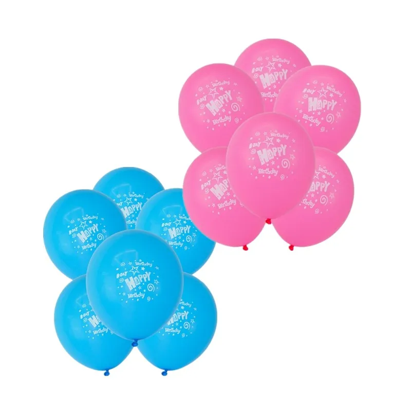 

10pcs Blue Pink Happy Birthday Letter Latex Balloons for Children Boys Girls Baby Shower First Birthday Globos Ballons Kids Toys