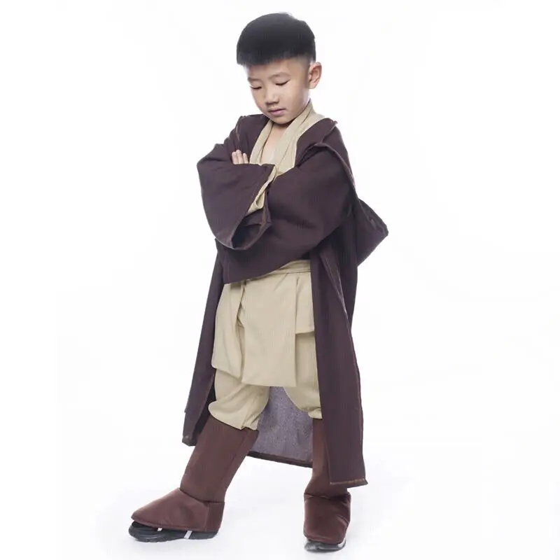 Obi Wan Kenobi Jedi Knight Cosplay Costume Outfit Suit Kids Child Size Full Set Uniform Halloween Carnival |