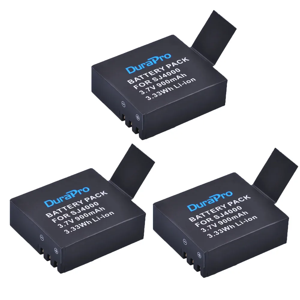 3 шт. 900 мАч Sj4000 PG1050 аккумулятор литий ионный для SJ4000 WiFi SJ5000 Plus M10 SJ5000x SJCAM Экшн