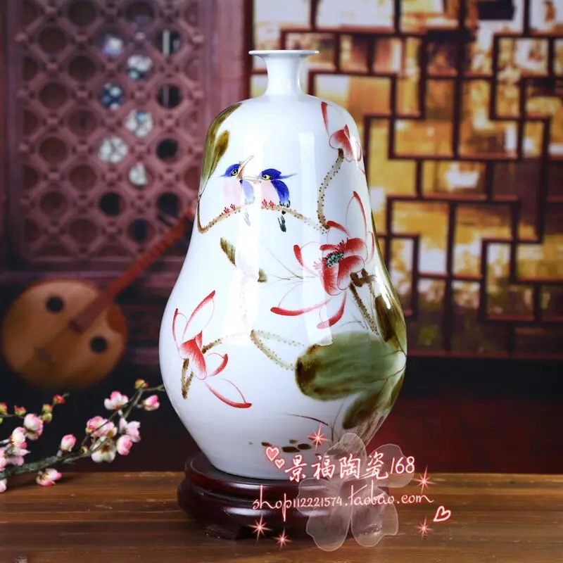 

Jingdezhen ceramic vase Porcelain Decoration Art Vase natural gourd kiln porcelain of modern furniture and ornaments