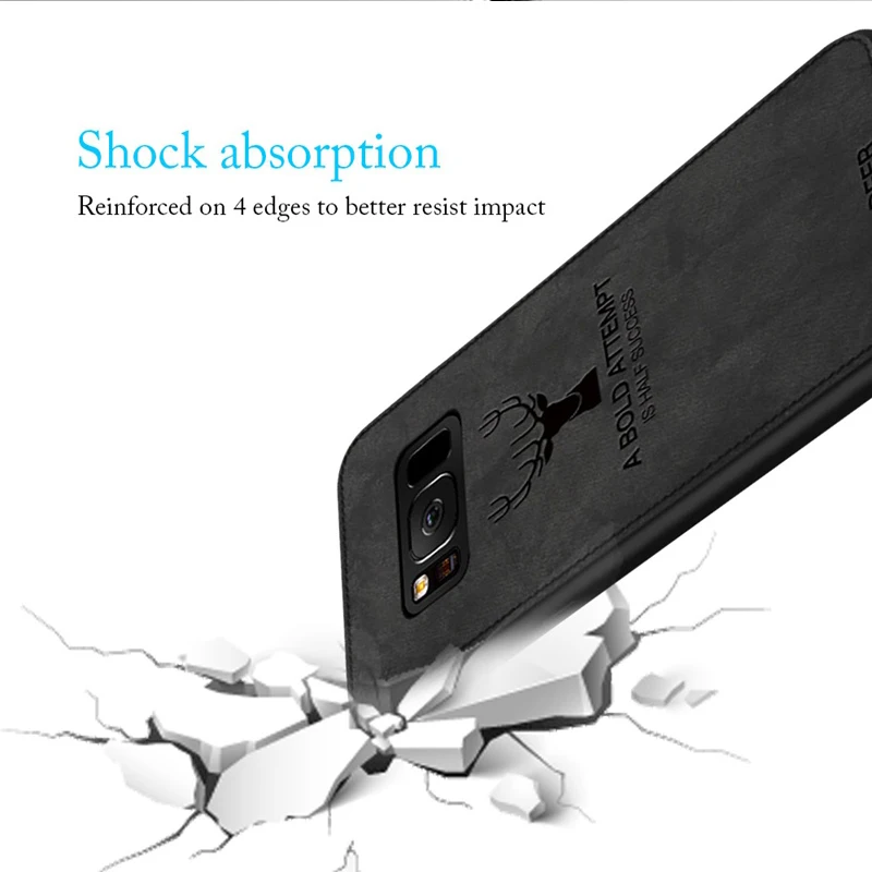 Deer Cloth Texture Case On For Samsung Galaxy A6 Plus Back Cover TPU Soft Edge Coque A8 A9 Star A7 A5 2018 |