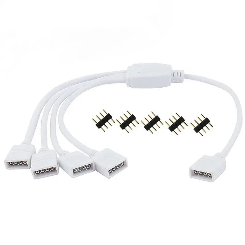 Отклонения в размерах на 1-2/3/4 Порты 4 Pin коробка передач с соединительный кабель с разъемом кабеля DC гнездовой разъем сплиттер разъем провода кабеля для 2835 3528 3014 5050 цветных(RGB) светодиодных лент огни