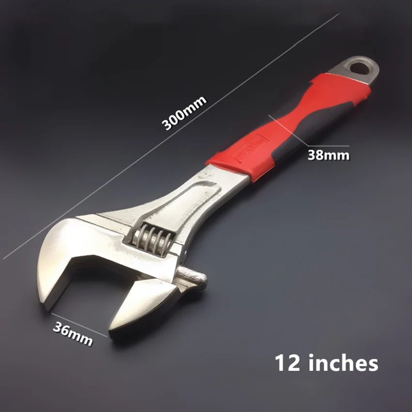 6"/8"/10"/12" adjustable wrench multi-functional spanner plastic handle wrenches auto mechanic repairing tools open end spanners |