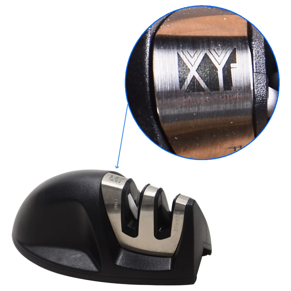 Новый стиль черный мини точилка для ножа два этапа только Нержавеющая сталь