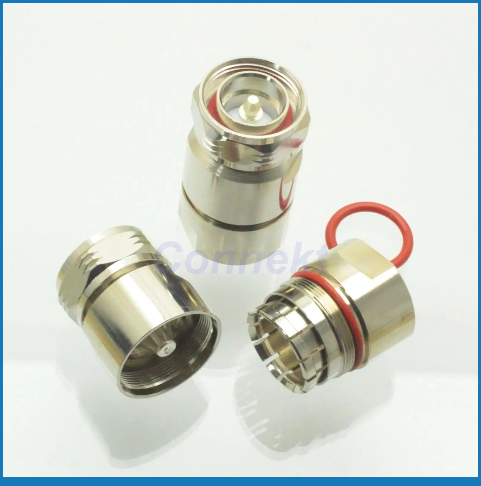 

7/16 DIN male plug center clamp 7/8" cable RF coaxial connector silver plated