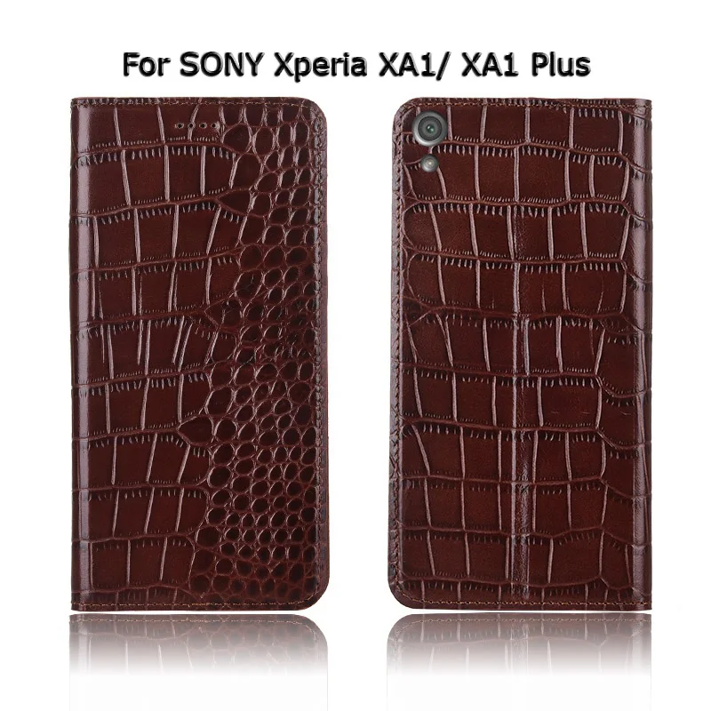 Крокодиловая текстура чехол для телефона чехол для SONY Xperia XA XA1 XA2 XA3 Plus ультра Натуральная Воловья кожа флип Стенд чехол для телефона сумка