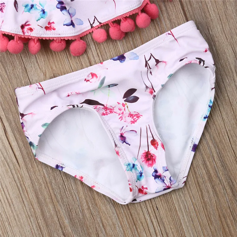 Бикини с цветочным принтом для новорожденных девочек Детский летний купальник