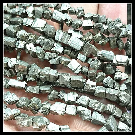 

1 strings nature pyrites stone chips for charms bracelets making accessories size 4-6mm nice mine chips