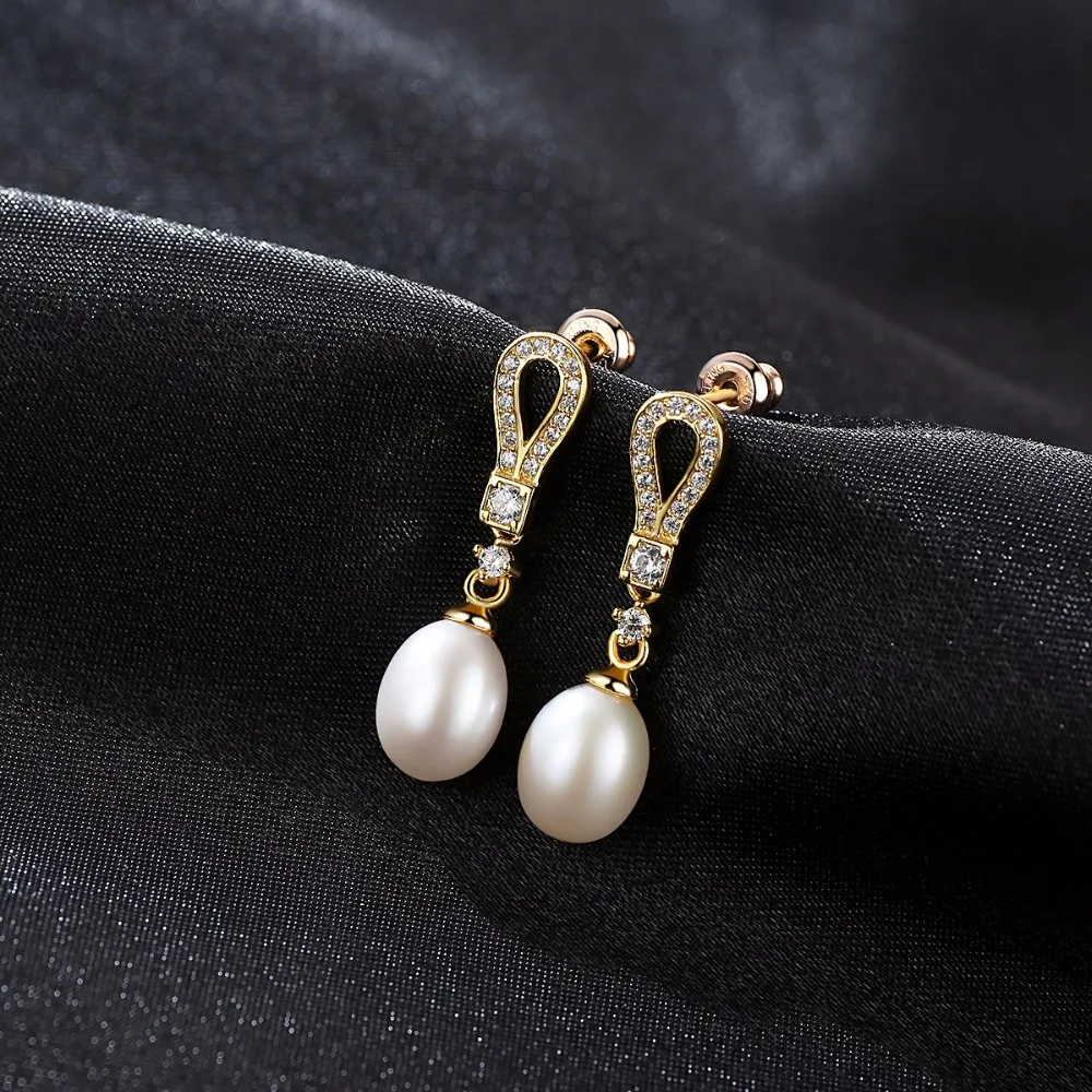 DR Brand Genuine Luxury 925 Sterling Silver Natural Pearl Dangle& Drops Pearls Earrings Perfect Fine Jewelry for Women Gift | Украшения