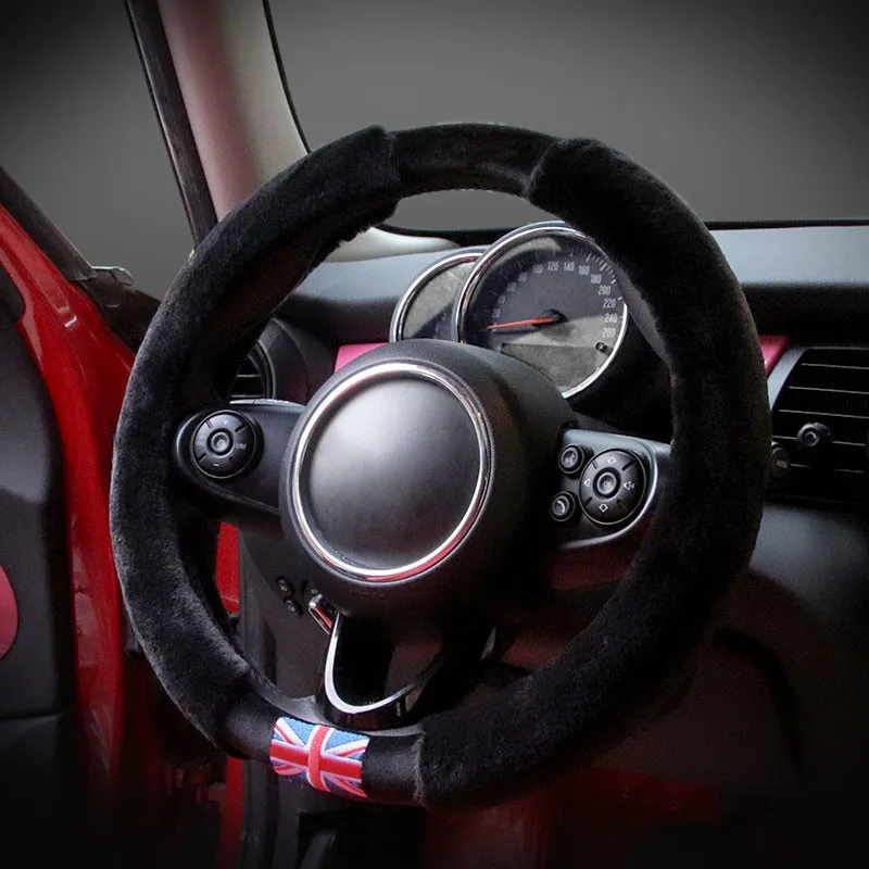 38 см плюшевые зимние рулевое колесо крышка чехол для IPad Mini Cooper F54 F55 F56 F60 R55 R56 R60 R61 теплые аксессуары черный