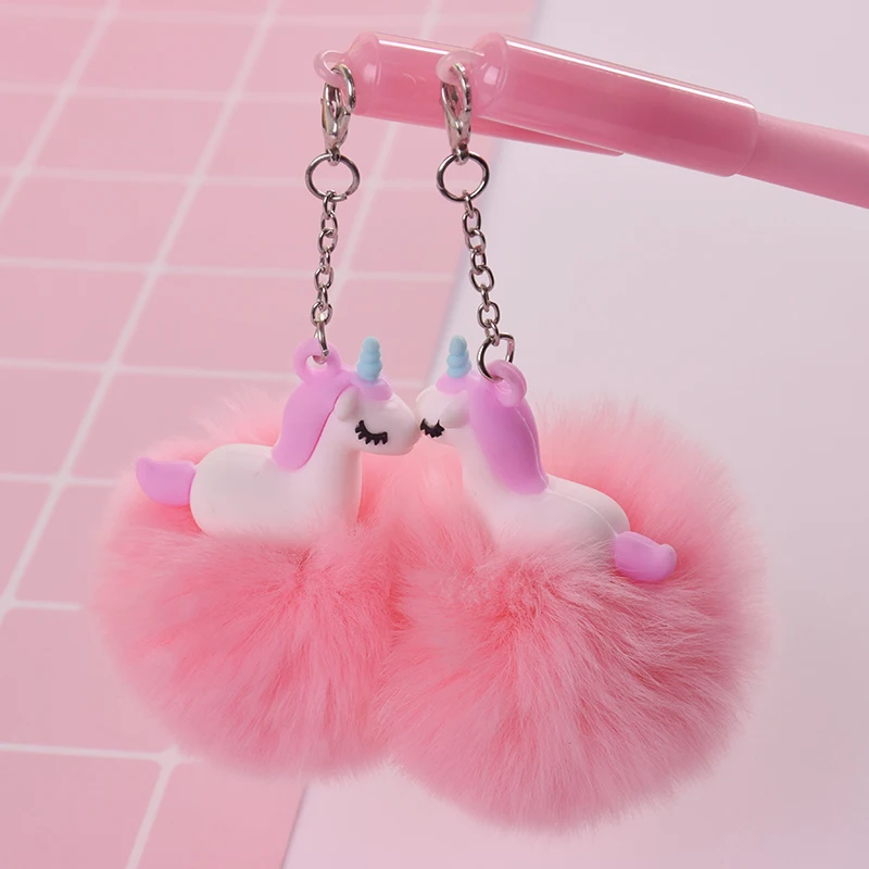 Милые розовые гелевые ручки с единорогом и помпоном из мультфильма canetas материал