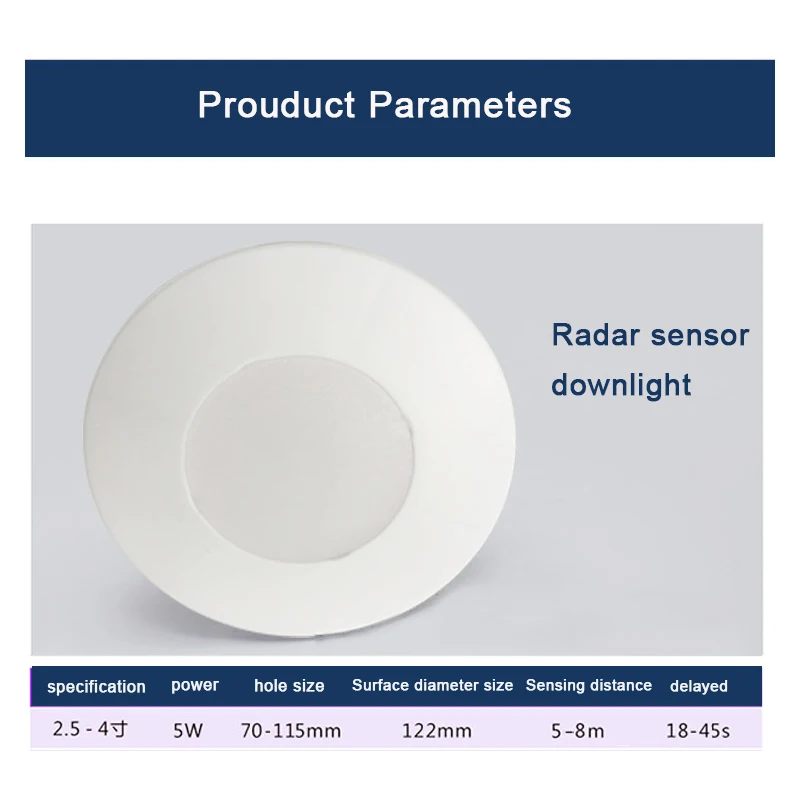 LED 5w Sound light Infrared Human Body Sensor Downlight Radar nd Lamp Control Induction Ceiling Down | Лампы и освещение