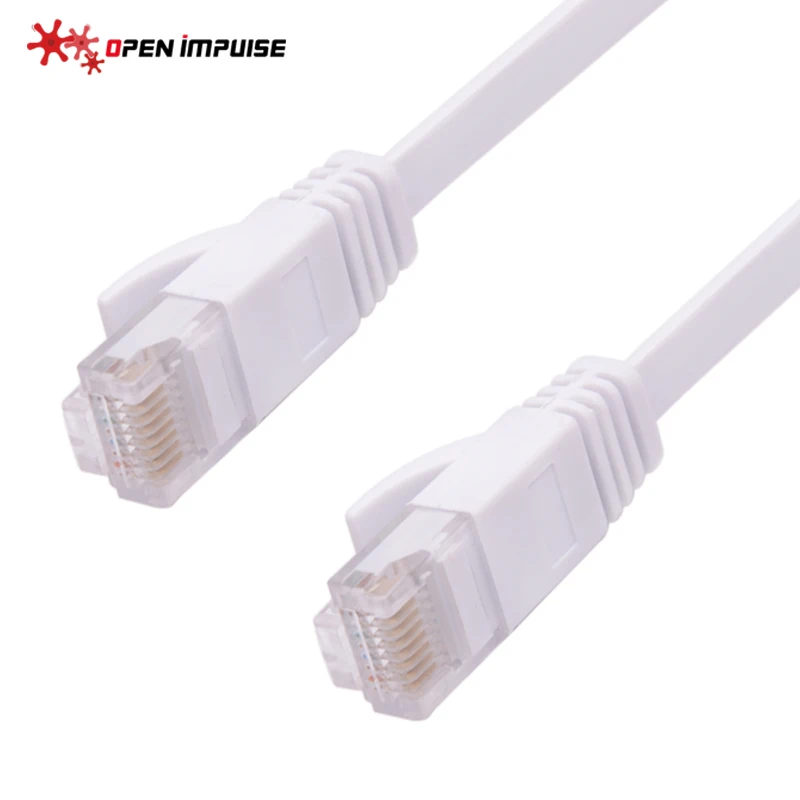 Открытый импульсный медный 1 фут Плоский CAT6 UTP Ethernet Патч Кабель белого цвета|cable