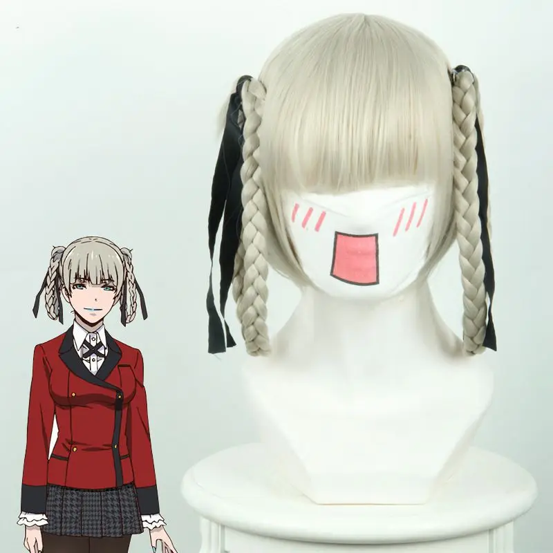 Парик для косплея из аниме Kakegurui Compulsive Плетеный Хэллоуина Kirari Momobami|Костюмы