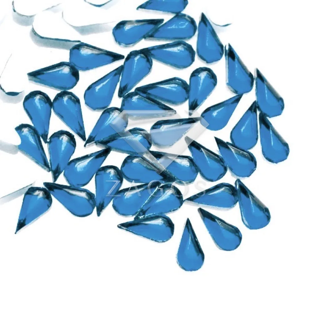 Aquamarine 1000 шт Акриловые 3 мм каплевидные стразы с плоской обратной поверхностью 12 цветов без горячей фиксации 3D Декор ногтей украшения оптом AF0011 - Цвет: Aquamarine