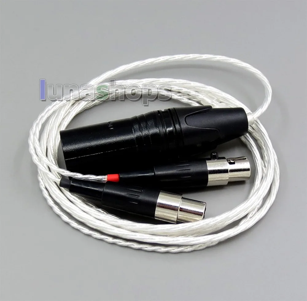 LN006163 1 5 м 4pin XLR сбалансированный 4*100 сердечник OCC чистый серебряный кабель для