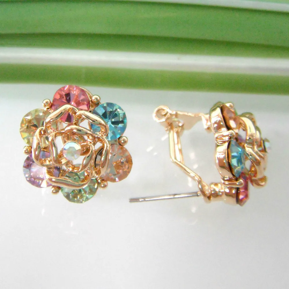 Navachi GP Разноцветные серьги клипсы с кристаллами Rhinstone SMT1127|earrings earring|crystal earringscrystal