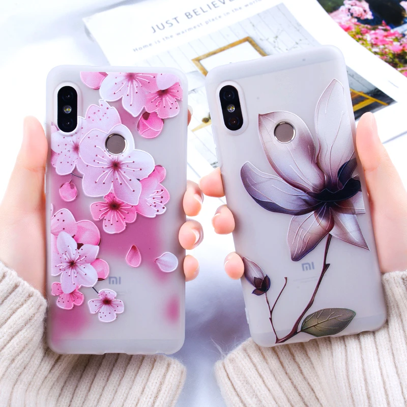 3D помощи чехол для Xiaomi Redmi Note 7 mi 9 примечание 6 телефона силиконовые ТПУ цветок 8 6X A2