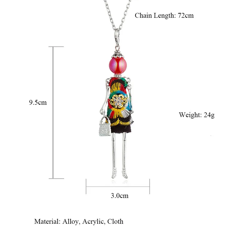 Женское винтажное ожерелье с куклой 3 пуговицы | Украшения и аксессуары