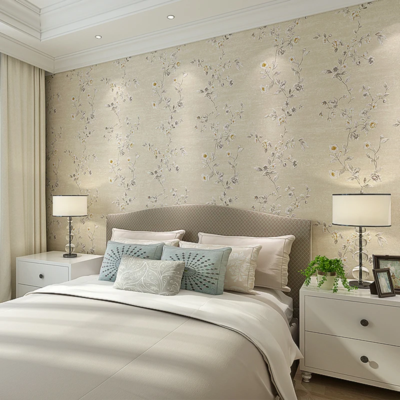 New HOT Non-woven wall paper modern European-style Korean pastoral wallpaper floral fresh bedroom living room simple TV backdrop |