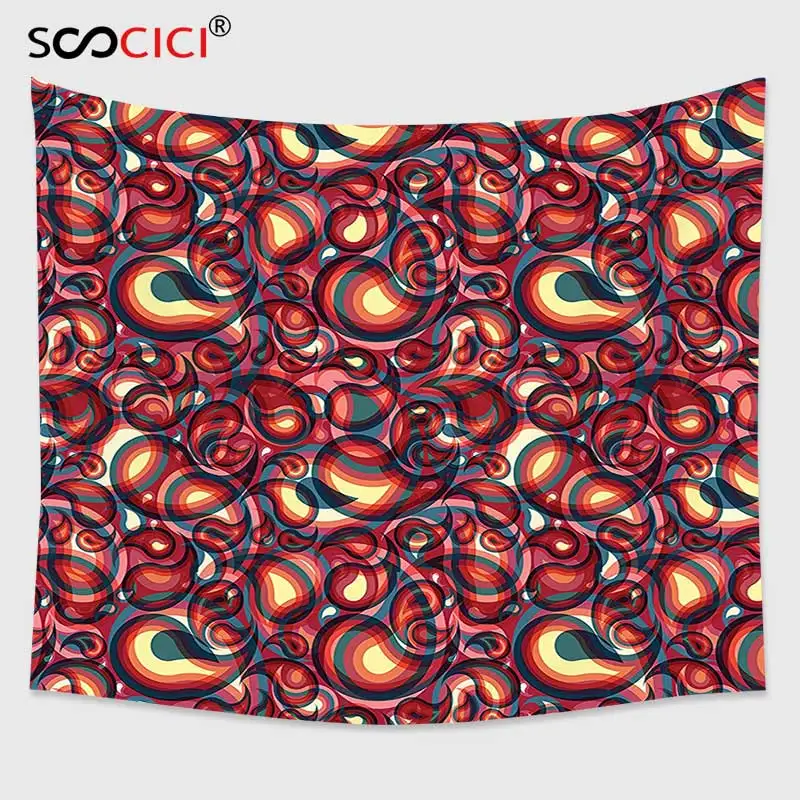 

Настенный Гобелен Cutom, украшение Пейсли, Современный Узор Пейсли с этническим принтом Sprit в забавном стиле, графический принт