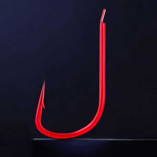 Rompin 100 шт./лот рыболовные Крючки Red Sode с бородкой для ловли нахлыстом заостренная