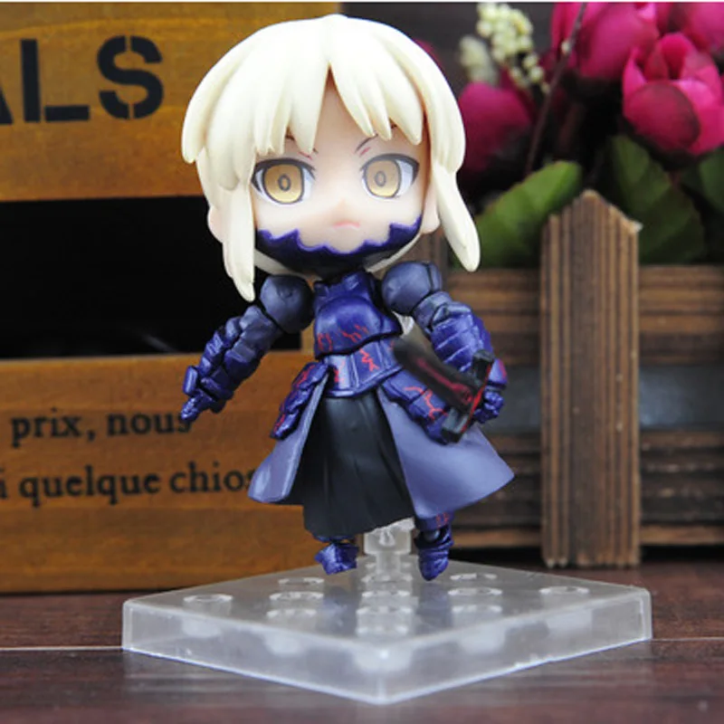 Японский Аниме Фигурки Симпатичные Nendoroid Fate Stay Night Black Сабер Модель Игрушки 10 СМ