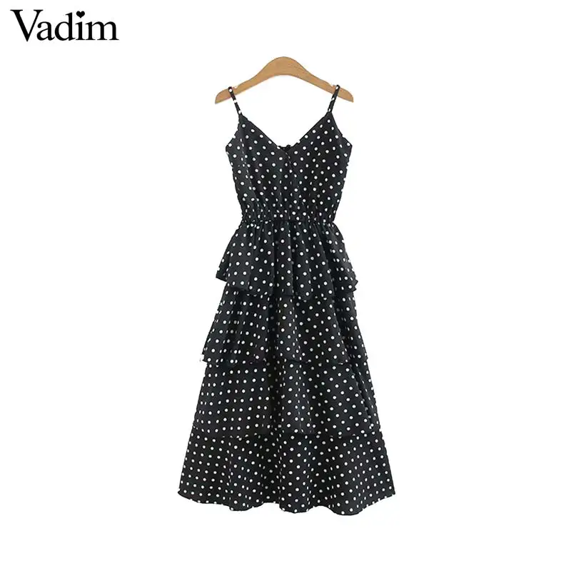 Вадим женщин в горошек платье с принтом для девочек v образным вырезом эластичной