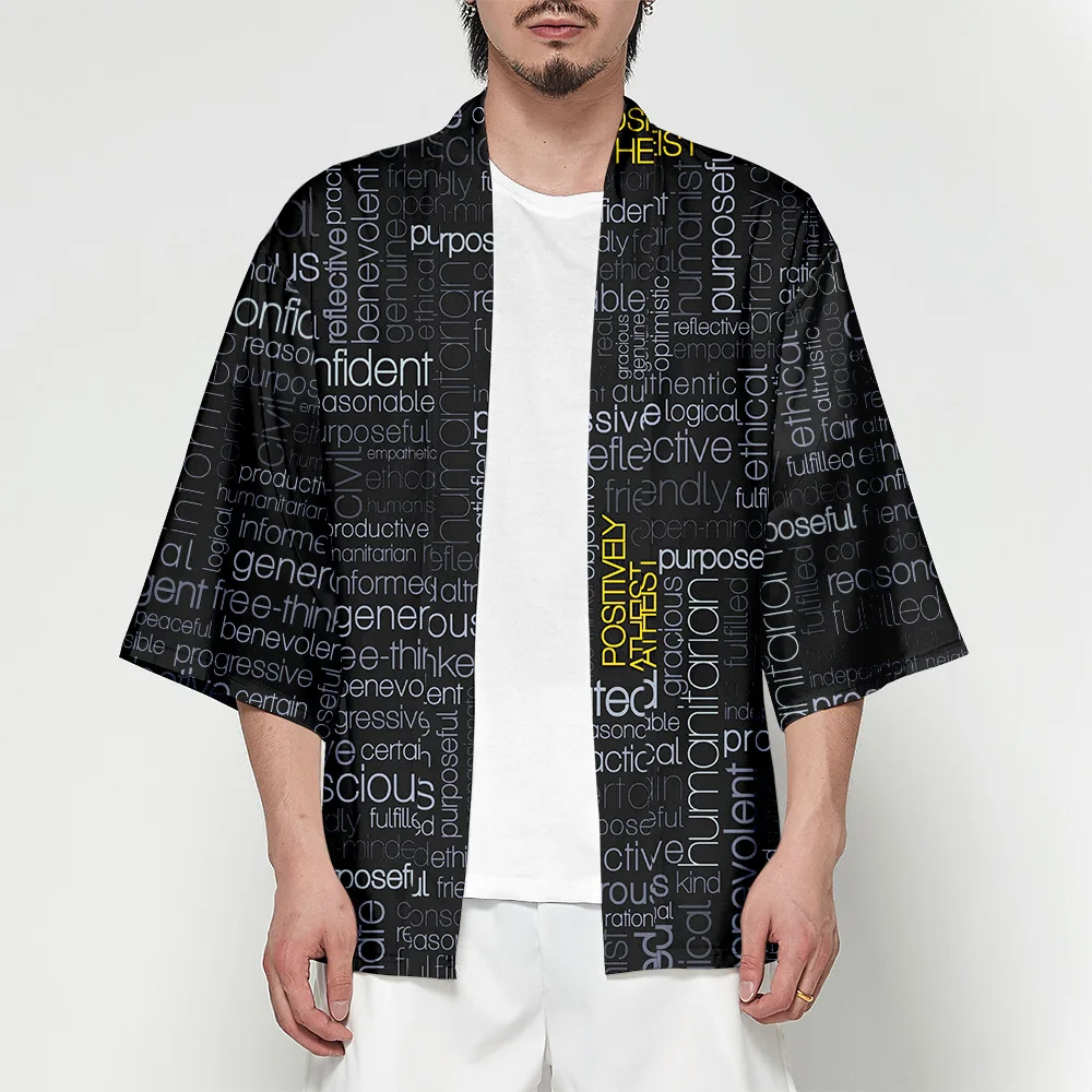 Kimono Cardigan Men Japanese Obi Male Yukata Men's Haori Short Outwear Japanese Samurai Clothing Traditional Japanese Clothing