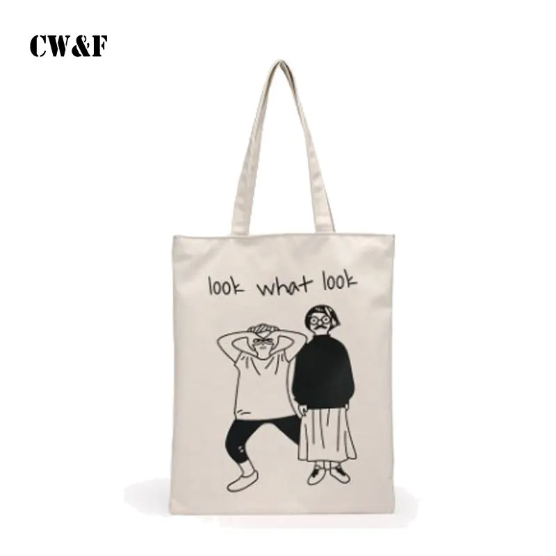 

New canvas bag shoulder handbag simple student bag Todd shopping bag tide
