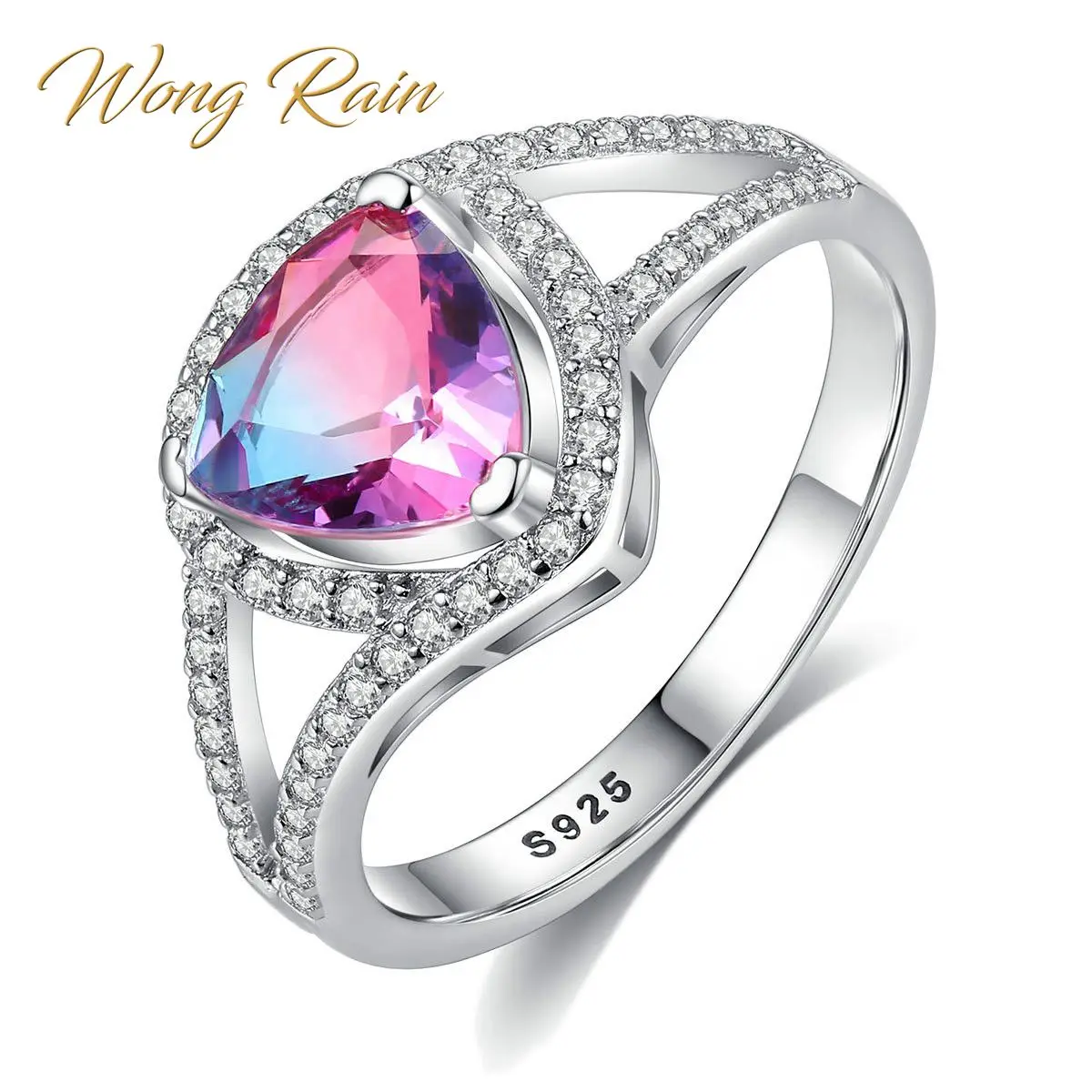 Wong Rain винтажное 100% Стерлинговое Серебро 925 пробы натуральный Мистический топаз