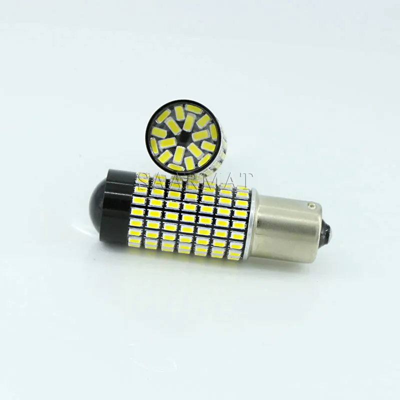 2 шт. 1156 P21W BA15S 158 SMD Canbus 6000K белый идеально подходят для управления Светодиодный