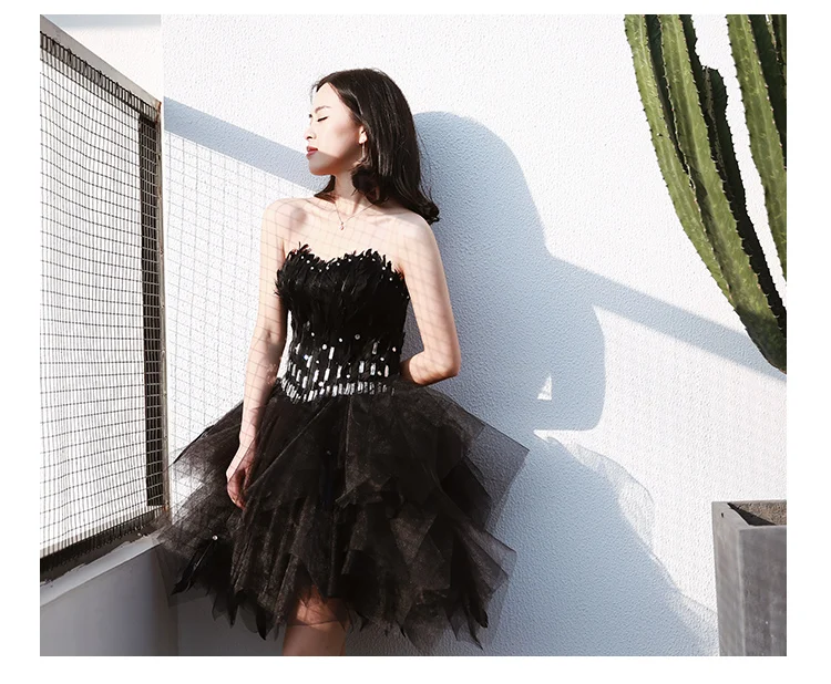 Robe de soiree, сексуальное черное бальное платье, принцесса, без бретелек, вечерние платья, платья для выпускного вечера, vestido de festa, короткие букеты, платья для выпускного вечера