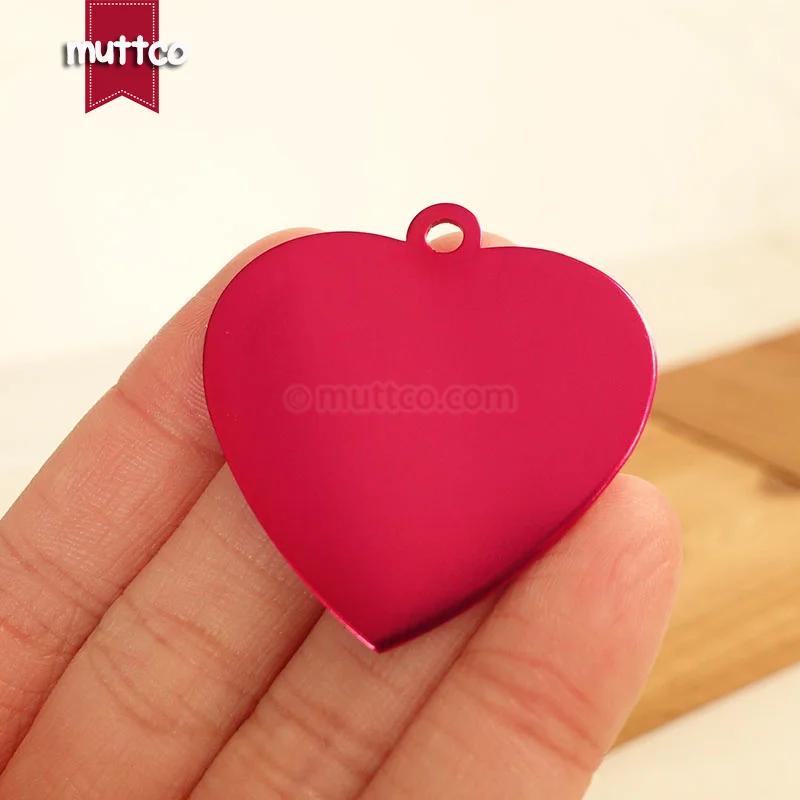 20 шт./лот простая Алюминиевая бирка с именем для домашних животных в форме сердца