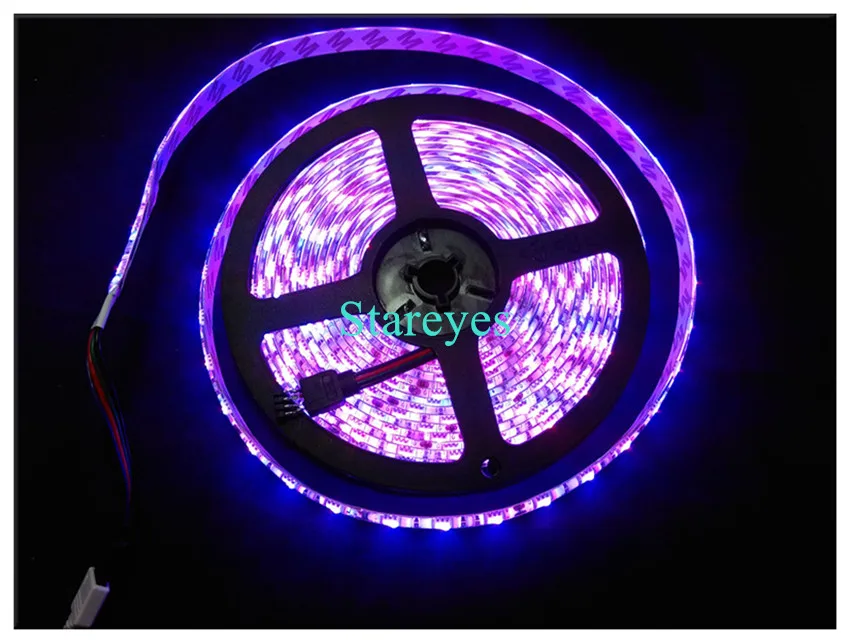 1 комплект SMD 5050 60 светодиодный/M 5M RGB Светодиодная лента для фонарика одноцветная IP65 водонепроницаемая лента+ пульт дистанционного управления/переключатель+ 3A адаптер питания