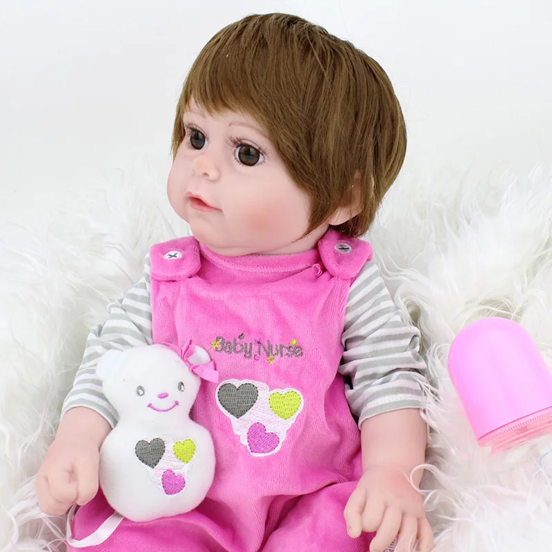 Кукла реборн NPKDOLL 17 дюймов полностью виниловая силиконовая кукла младенец для