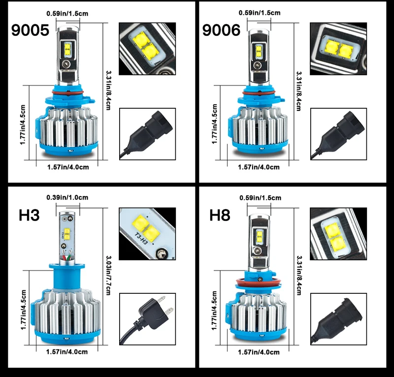 H7 светодиодный Canbus супер яркий H1 H3 H4 H11 HB4 9005 9006 H8 H9 T1 70 Вт 7000Lm 6000 К Canbus автомобилей головной светильник лампы Фары Светильник