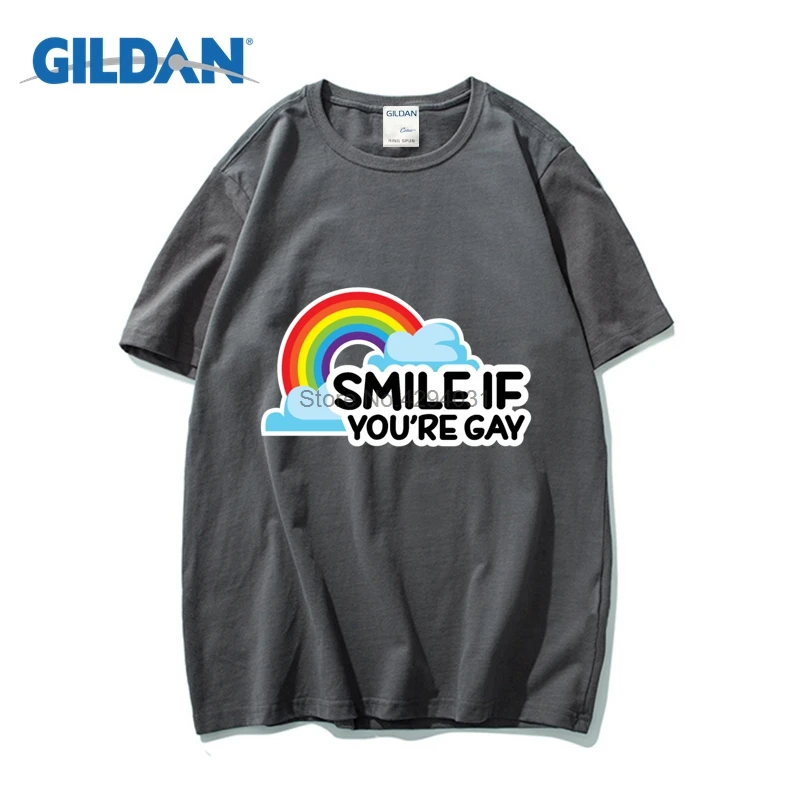 Улыбка Если вы повторно Гей ЛГБТ гордость Для мужчин S звонка футболки 2018 Летние