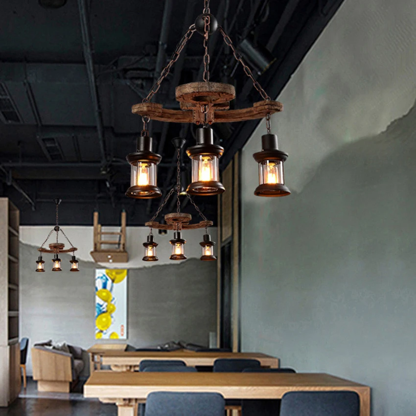 Скандинавский Лофт ретро Бар промышленный ветер подвесной светильник из