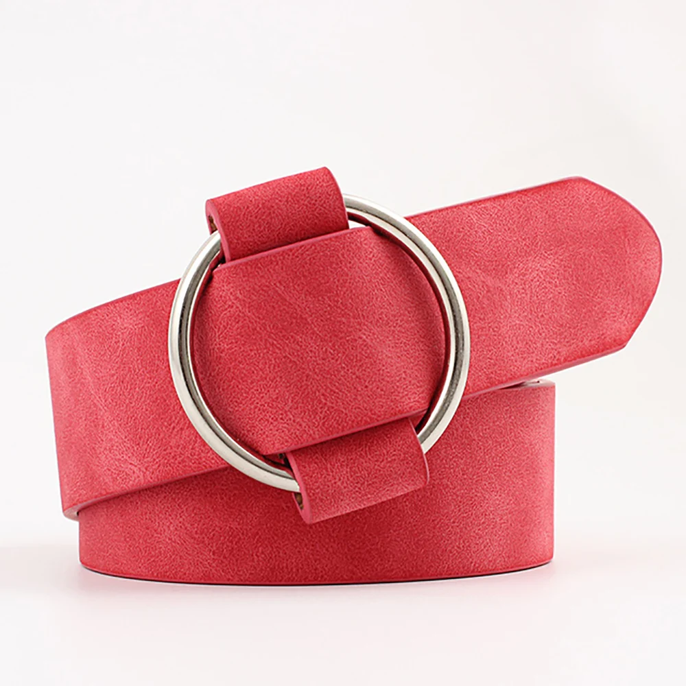 

New Sale High Quality Faux Leather Unique 8 Colors New Fashion Womens Designer Round Casual Ladies Belts 2018 Adjustable 1PC