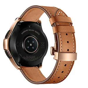 Для samsung Galaxy Watch 46mm полос Новинка; натуральная кожа; Сталь часы-бабочка ремешок для Шестерни S3 huawei Watch 2 pro 22 мм - Цвет ремешка: Brown