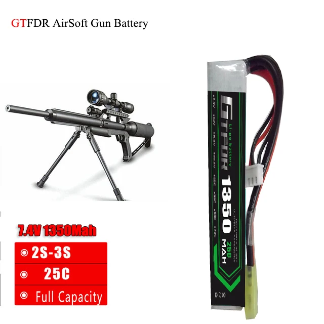 GTFDR POWER RC Lipo Battery 7 4 В 1350 мАч 25C мини страйкбольный Аккумулятор для пистолетов Model