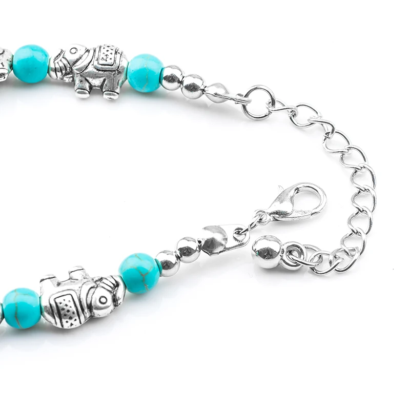 MISANANRYNE Wholesale Fashion Jewelry Cute Elephant Pretty Natural Stone Chain Bracelet | Украшения и аксессуары