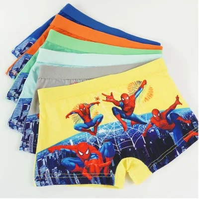 random 1 piece Нижнее белье для маленьких мальчиков; трусы-боксеры с героями комиксов; детские трусы с рисунком Человека-паука; трусы для детей 3-8 лет - Цвет: random 1 piece