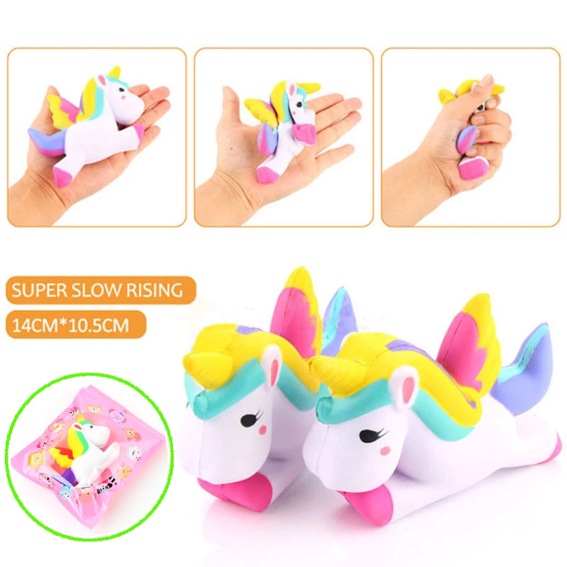1 шт. новинка Kawaii 13 см единорог Сжимаемый медленно растет розничная упаковка