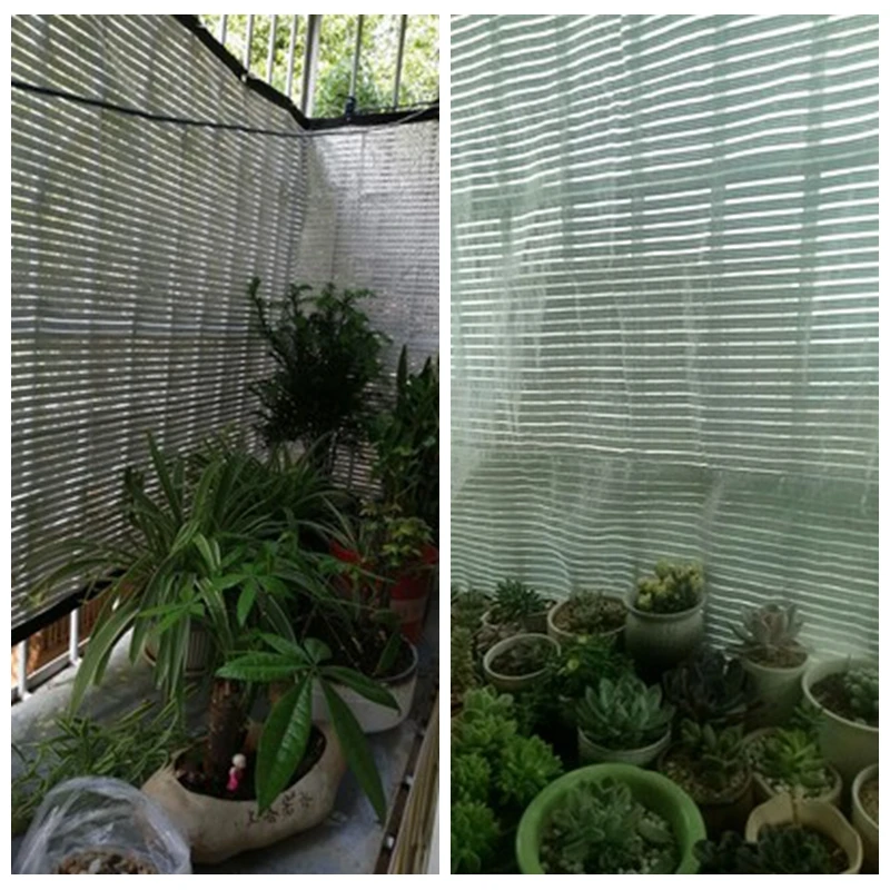 Hi-quality 99% Sunshade Rate Silvery Aluminum Foil Sunshade Net Home Balcony Succulent Plant Cover Shading Net Reflect Sun light