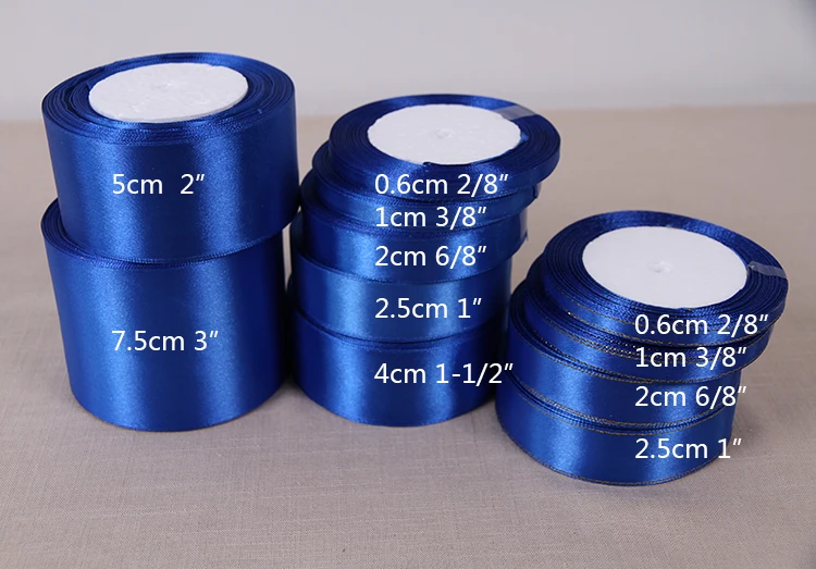 25 ярдов синий шелк атласная лента Материал Свадебная вечеринка украшения