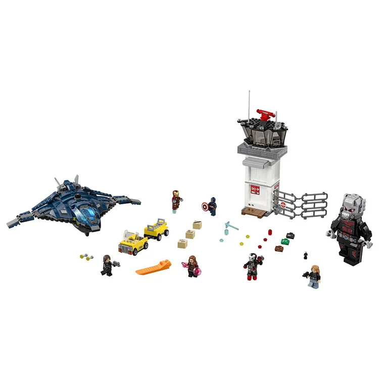 Модель блоков конструкции 07034 совместима с avec Super Heros Avangers L Aeroport Bataille 76051 Modele Jouets